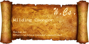 Wilding Csongor névjegykártya